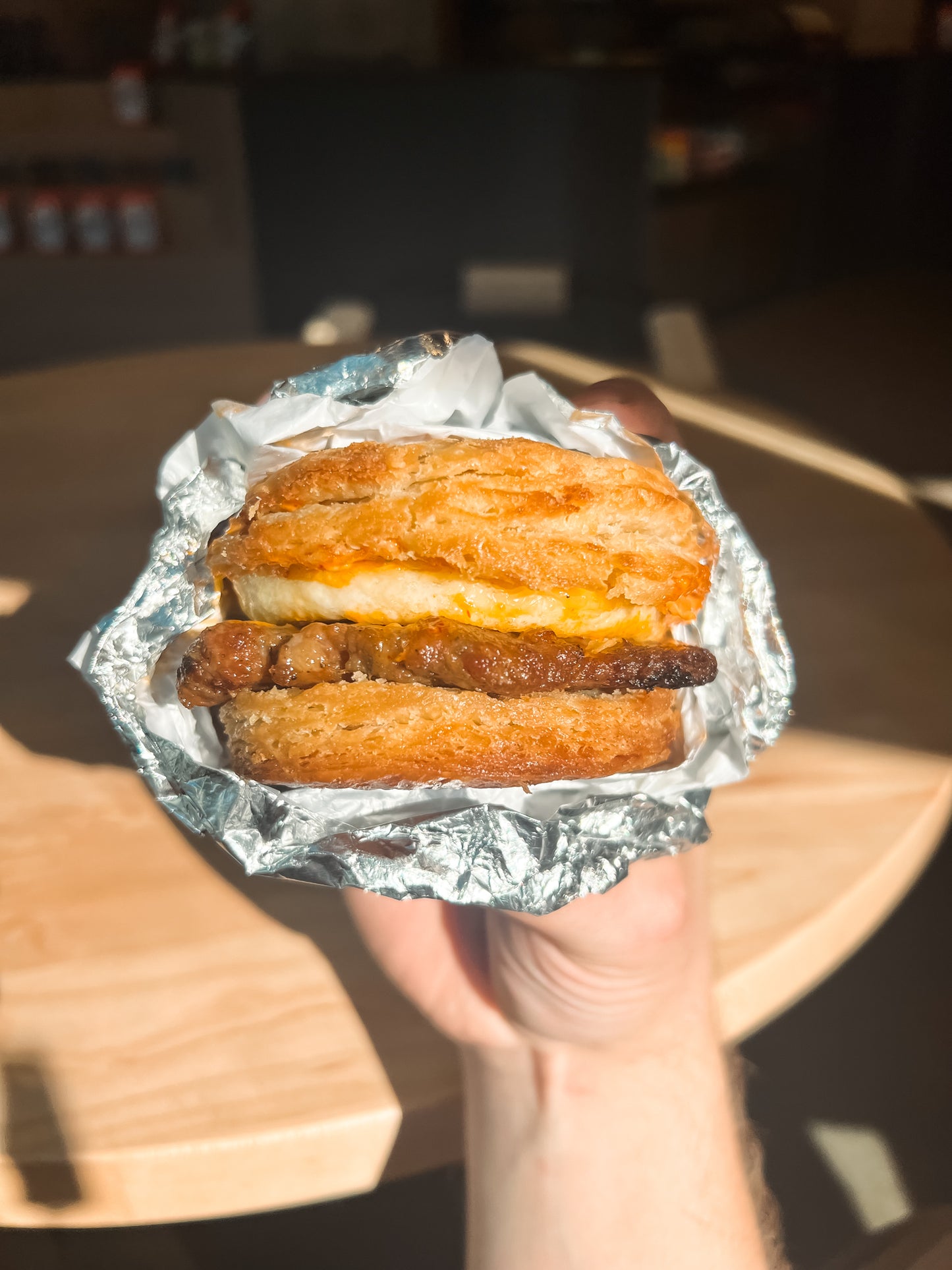 tinker breakfast sandwich