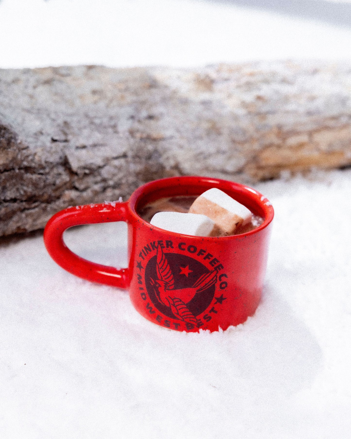 red ceramic mug